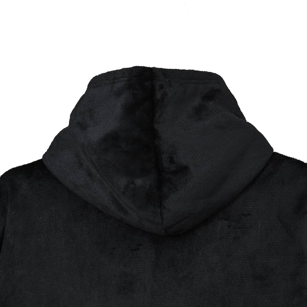 Black Blanket Hoodie Sweatshirt with Kangaroo Pocket – One Size Fits Most image number 3