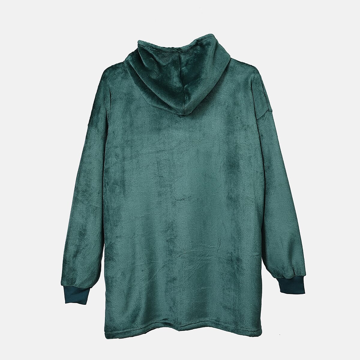 Green Blanket Hoodie Sweatshirt with Kangaroo Pocket – One Size Fits Most image number 1