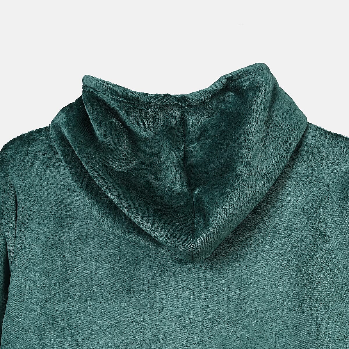 Green Blanket Hoodie Sweatshirt with Kangaroo Pocket – One Size Fits Most image number 3