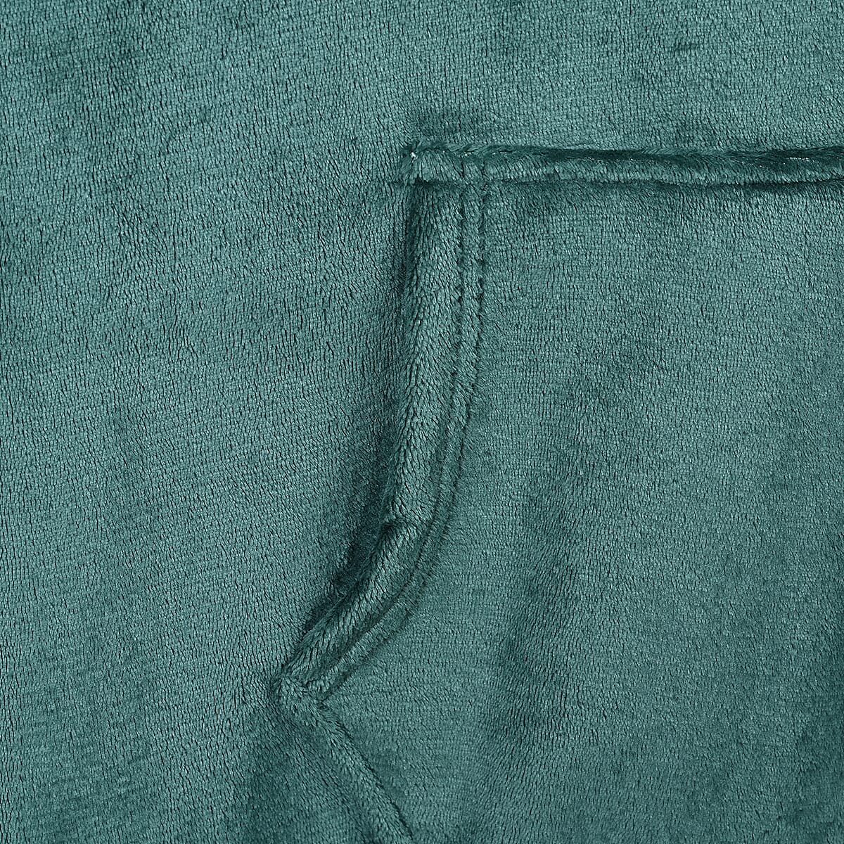 Green Blanket Hoodie Sweatshirt with Kangaroo Pocket – One Size Fits Most image number 6