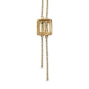 White Diamond and Kanchanaburi Blue Sapphire 0.22 ctw Necklace in 18K Vermeil Yellow Gold Over Sterling Silver (18 Inches)