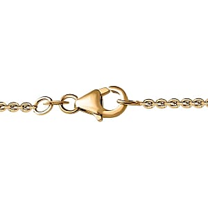White Diamond and Kanchanaburi Blue Sapphire 0.22 ctw Necklace in 18K Vermeil Yellow Gold Over Sterling Silver (18 Inches)