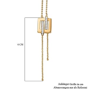 White Diamond and Kanchanaburi Blue Sapphire 0.22 ctw Necklace in 18K Vermeil Yellow Gold Over Sterling Silver (18 Inches)