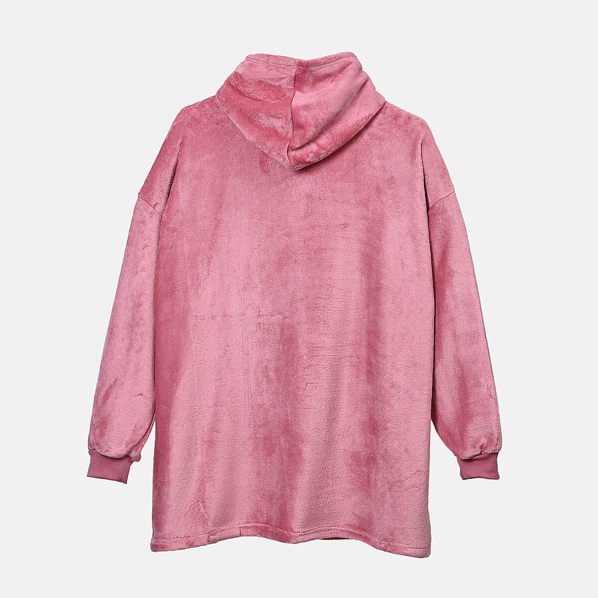 Pink Blanket Hoodie Sweatshirt with Kangaroo Pocket &ndash; One Size Fits Most image number 1