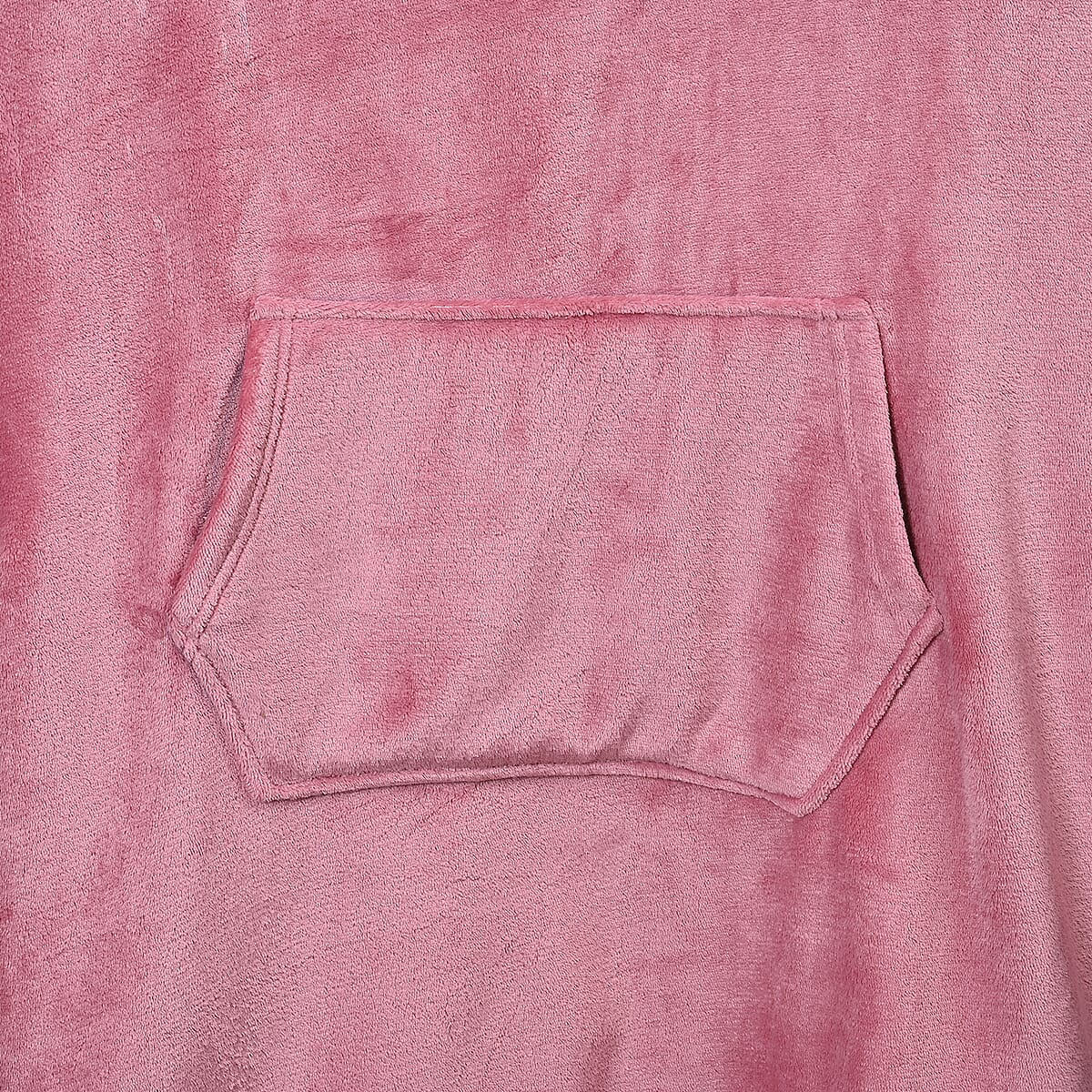Pink Blanket Hoodie Sweatshirt with Kangaroo Pocket &ndash; One Size Fits Most image number 5