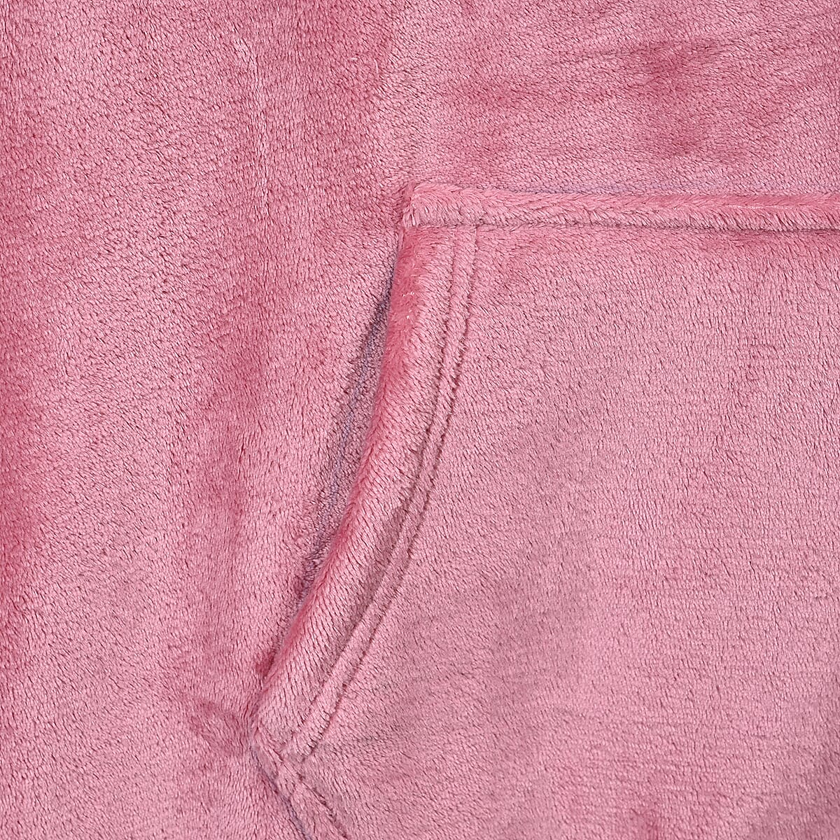 Pink Blanket Hoodie Sweatshirt with Kangaroo Pocket &ndash; One Size Fits Most image number 6