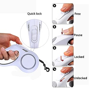 Retractable Pet Leash with Front Torch and RGB Decoration Light (5 Meter)