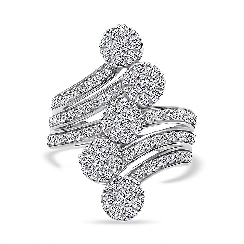 Luxuriant Lab Grown Diamond F-G VS Ring in Platinum Over Sterling Silver (Size 6.0) 2.00 ctw