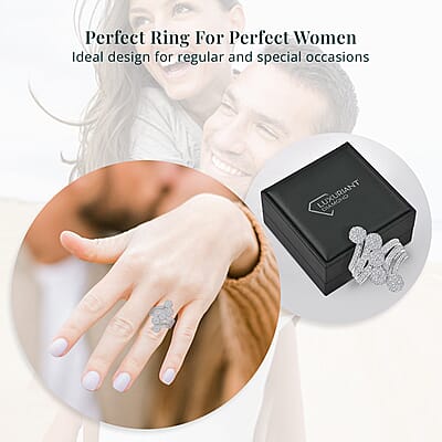 Luxuriant Lab Grown Diamond F-G VS Ring in Platinum Over Sterling Silver (Size 6.0) 2.00 ctw