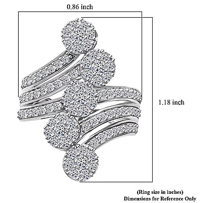 Luxuriant Lab Grown Diamond F-G VS Ring in Platinum Over Sterling Silver (Size 6.0) 2.00 ctw