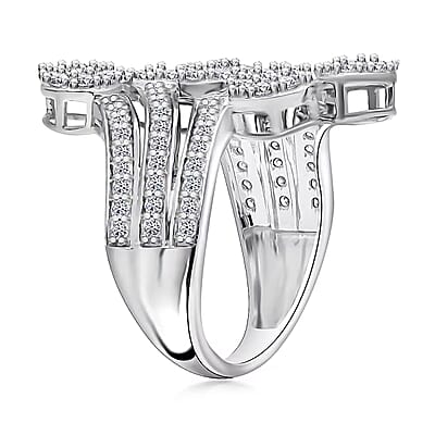 Luxuriant Lab Grown Diamond F-G VS Ring in Platinum Over Sterling Silver (Size 6.0) 2.00 ctw