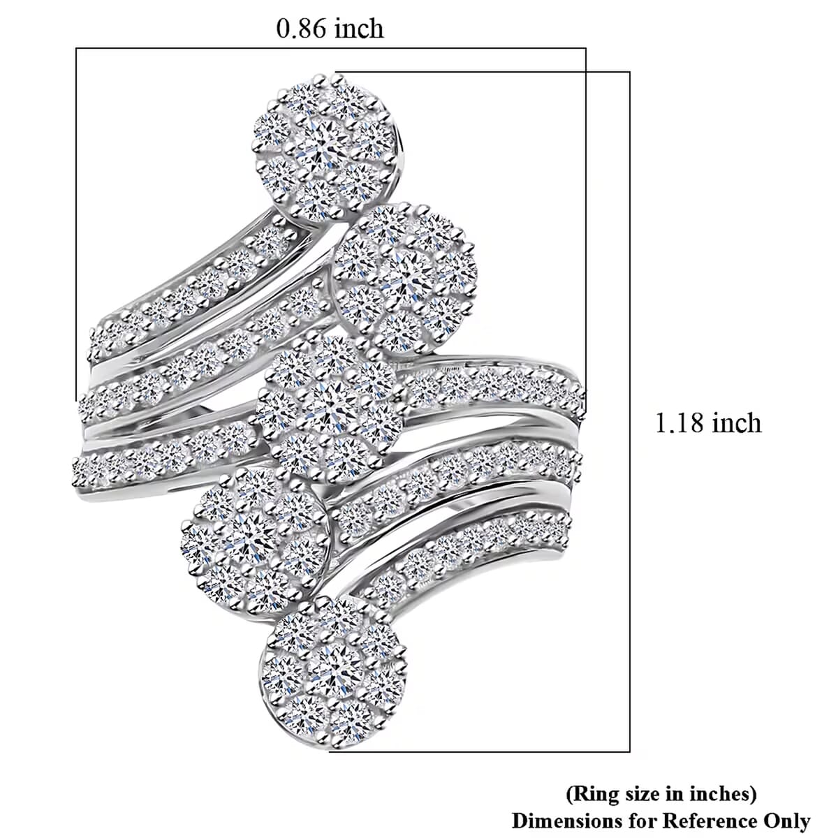 Luxuriant Lab Grown Diamond F-G VS Ring in Platinum Over Sterling Silver (Size 7.0) 2.00 ctw image number 7