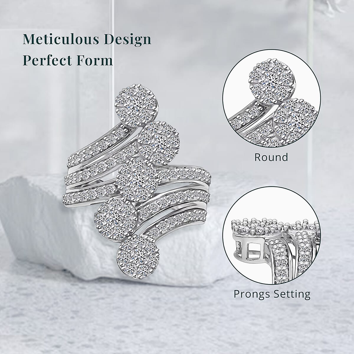 Luxuriant Lab Grown Diamond F-G VS Ring in Platinum Over Sterling Silver (Size 8.0) 2.00 ctw image number 5