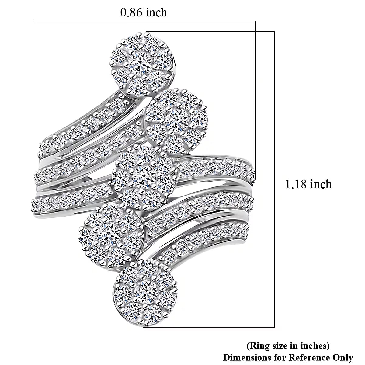 Luxuriant Lab Grown Diamond F-G VS Ring in Platinum Over Sterling Silver (Size 8.0) 2.00 ctw image number 7