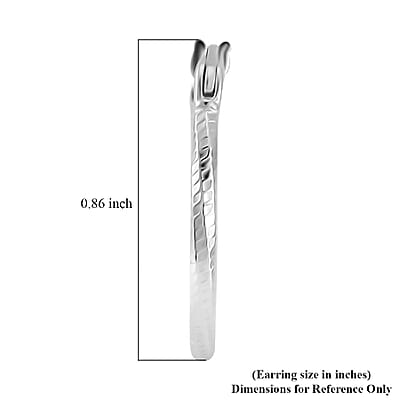 Rhodium Over Sterling Silver 20mm Hoop Earrings 1.40 Grams
