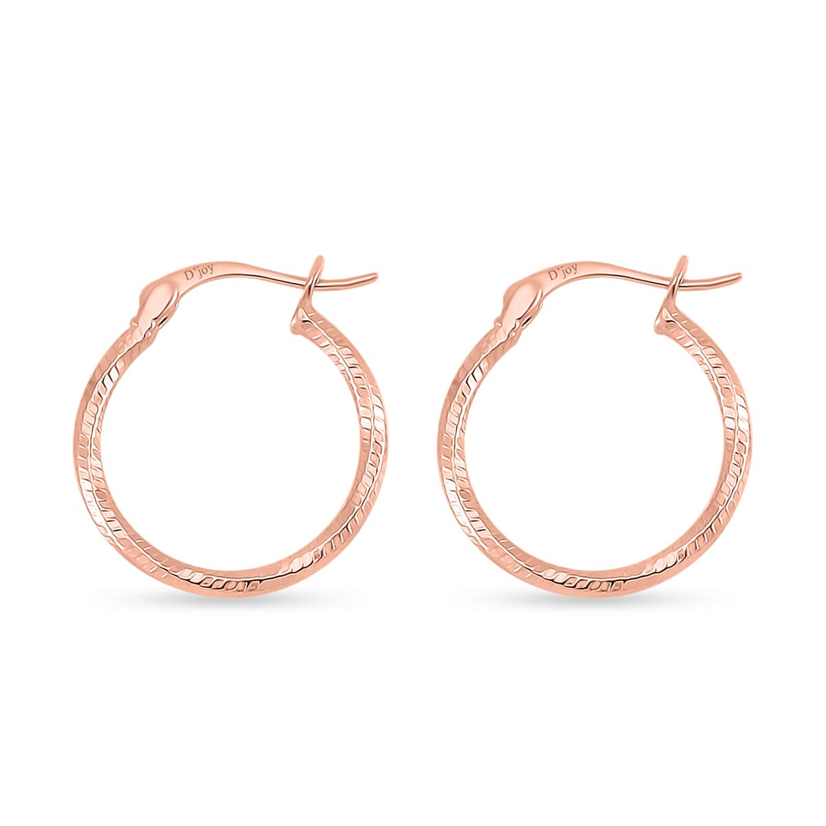 14K Rose Gold Over Sterling Silver 20mm Hoop Earrings 1.40 Grams image number 3