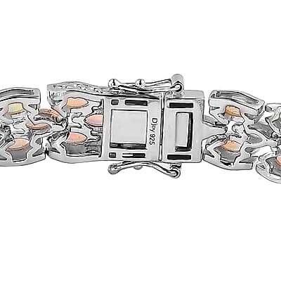 Premium Ethiopian Welo Opal Bracelet in Platinum Over Sterling Silver (7.25 In) 11.50 ctw
