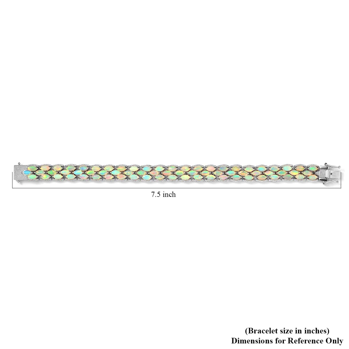 Premium Ethiopian Welo Opal Bracelet in Platinum Over Sterling Silver (7.25 In) 11.50 ctw image number 5