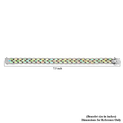 Premium Ethiopian Welo Opal Bracelet in Platinum Over Sterling Silver (7.25 In) 11.50 ctw