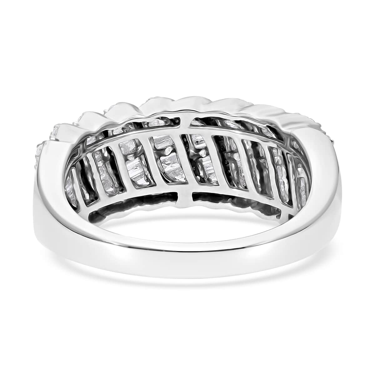 Diamond Ring in Platinum Over Sterling Silver (Size 10.0) 1.00 ctw image number 4