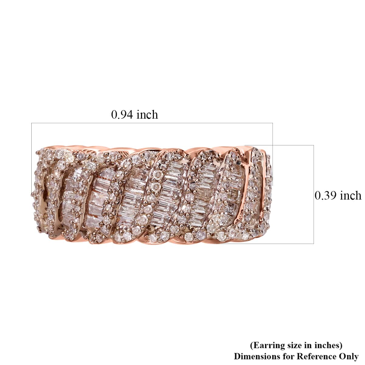 Natural Champagne Diamond Ring in Vermeil Rose Gold Over Sterling Silver (Size 10.0) 1.00 ctw image number 5