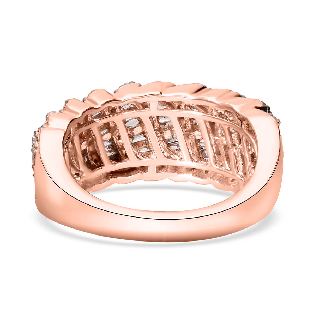 Natural Champagne Diamond Ring in Vermeil Rose Gold Over Sterling Silver (Size 5.0) 1.00 ctw image number 4