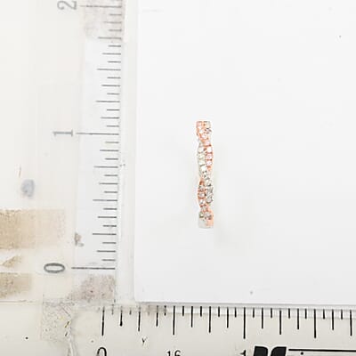 Natural Pink and White Diamond I3 Hoop Earrings in Vermeil Rose Gold and Platinum Over Sterling Silver 0.25 ctw