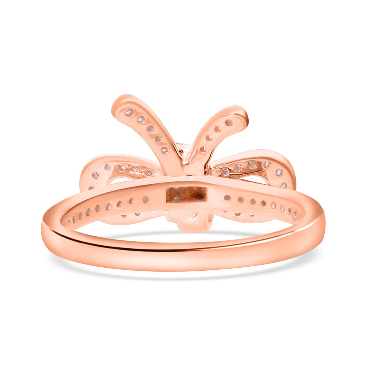 Natural Pink Diamond I3 Bow Ring in Vermeil Rose Gold Over Sterling Silver (Size 6.0) 0.33 ctw image number 3