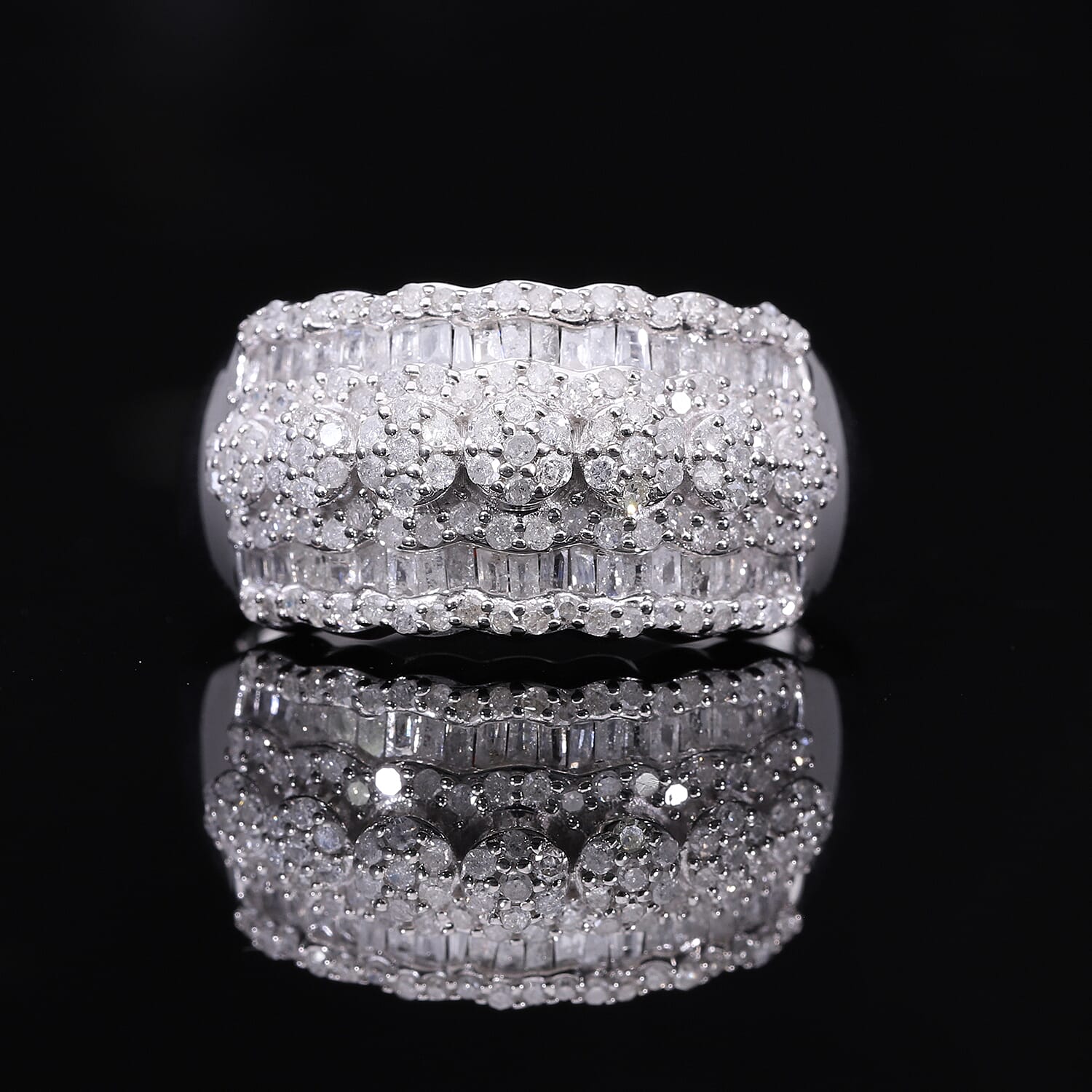 D'Joy Diamond Ring in Platinum Over Sterling Silver 1.00 ctw (Size 10.0)