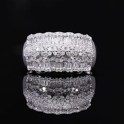 D'Joy Diamond Ring in Platinum Over Sterling Silver 1.00 ctw (Size 10.0)