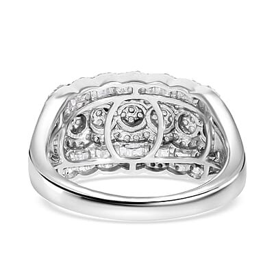 D'Joy Diamond Ring in Platinum Over Sterling Silver 1.00 ctw (Size 10.0)