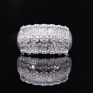 D'Joy Diamond Ring in Platinum Over Sterling Silver 1.00 ctw (Size 6.0)