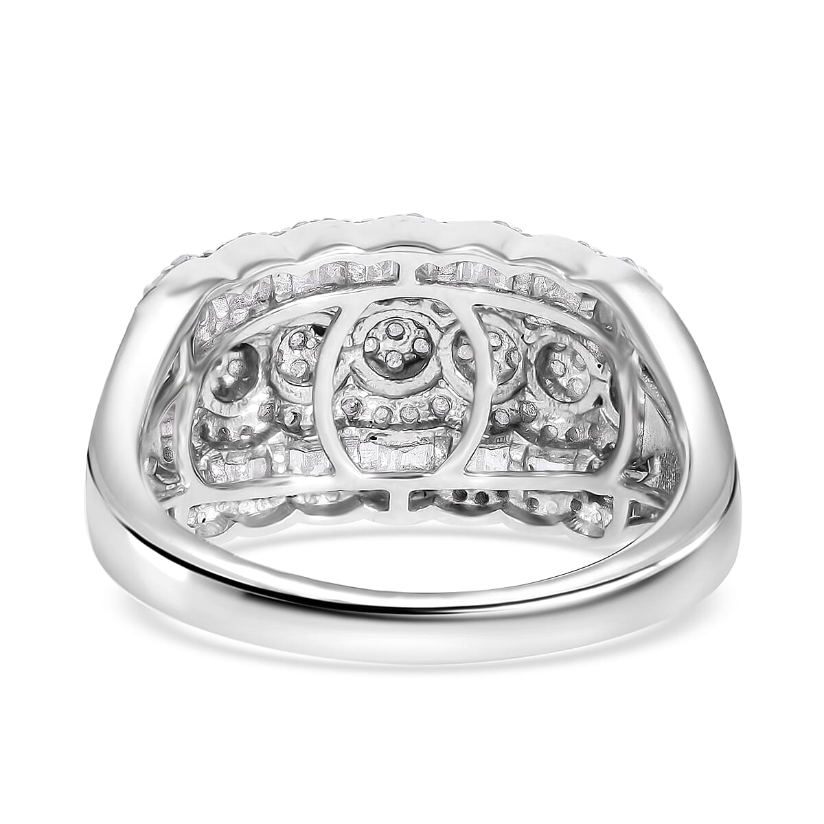 D'Joy Diamond Ring in Platinum Over Sterling Silver 1.00 ctw (Size 9.0) image number 3