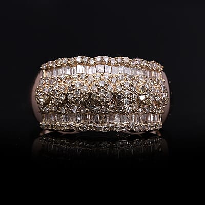 D'Joy Natural Champagne Diamond Ring in Vermeil Rose Gold Over Sterling Silver (Size 10.0) 1.00 ctw