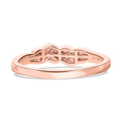 Natural Pink Diamond I3 Ring in Vermeil Rose Gold Over Sterling Silver (Size 10.0) 0.15 ctw