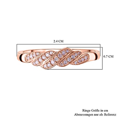 Natural Pink Diamond I3 Ring in Vermeil Rose Gold Over Sterling Silver (Size 10.0) 0.15 ctw