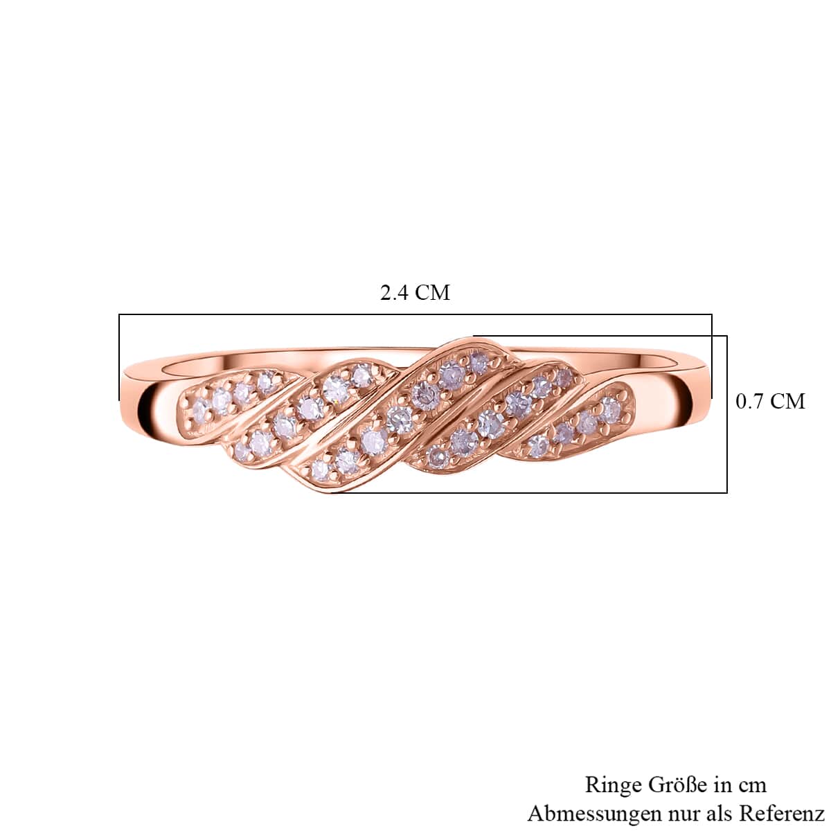 Natural Pink Diamond I3 Ring in Vermeil Rose Gold Over Sterling Silver (Size 6.0) 0.15 ctw image number 4