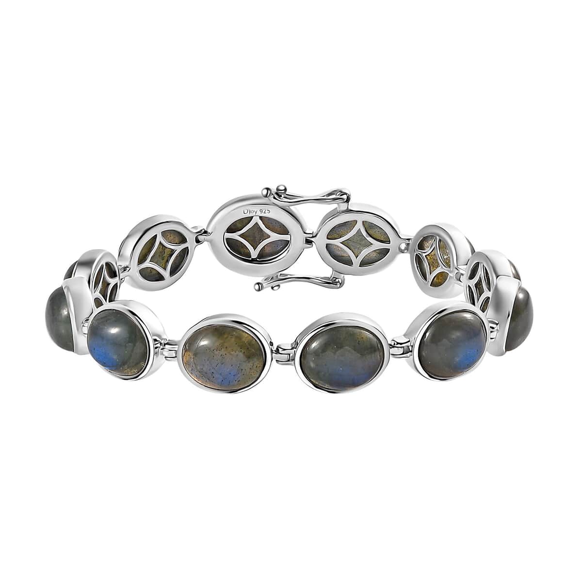 Malagasy Labradorite Bracelet in Platinum Over Sterling Silver (6.50 In) 40.60 ctw image number 0