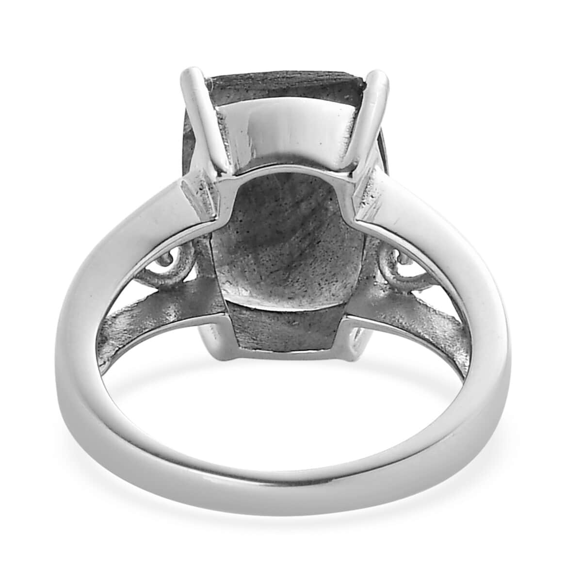 Malagasy Labradorite Solitaire Ring in Stainless Steel (Size 7.0) 4.90 ctw image number 5