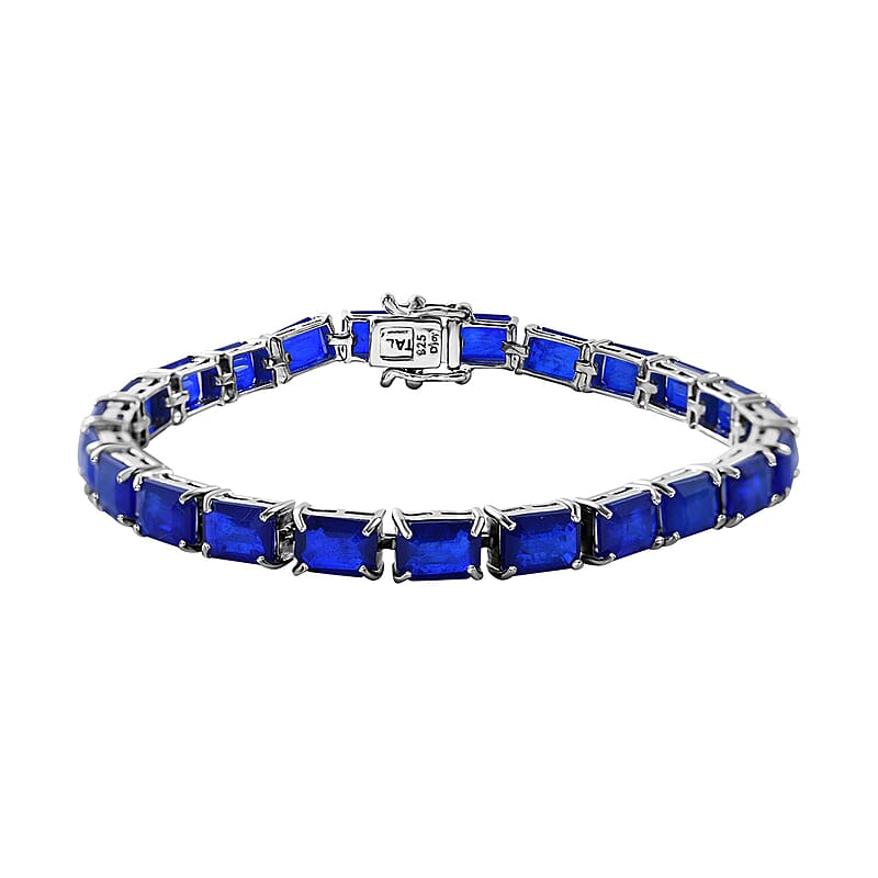 Vietnamese Cobalt Blue Spinel (DF) Tennis Bracelet in Platinum Over Sterling Silver (6.50 In) 23.50 ctw