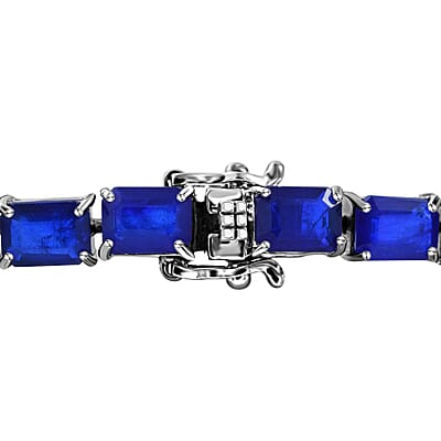 Vietnamese Cobalt Blue Spinel (DF) Tennis Bracelet in Platinum Over Sterling Silver (6.50 In) 23.50 ctw