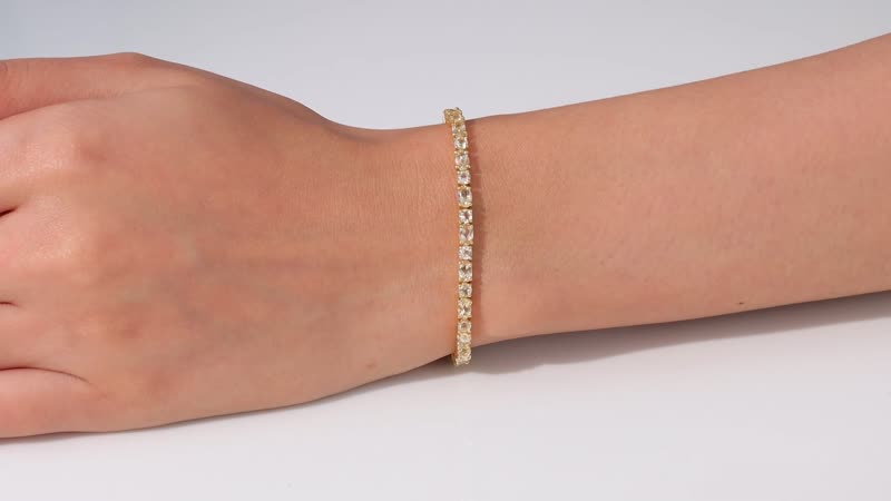 AAA Golden Imperial Topaz Tennis Bracelet in Vermeil Yellow Gold Over Sterling Silver (6.50 In) 8.70 ctw