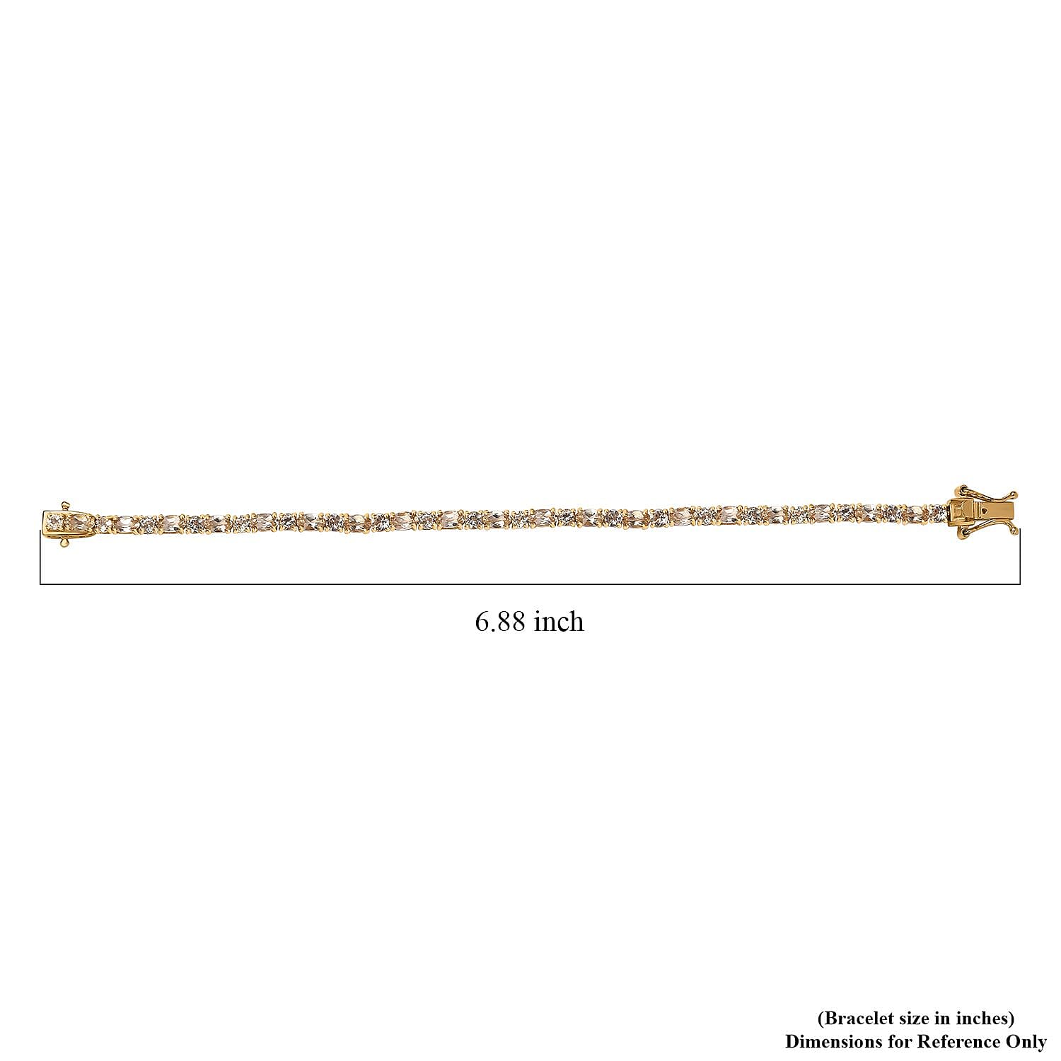 AAA Golden Imperial Topaz Tennis Bracelet in Vermeil Yellow Gold Over Sterling Silver (6.50 In) 8.70 ctw