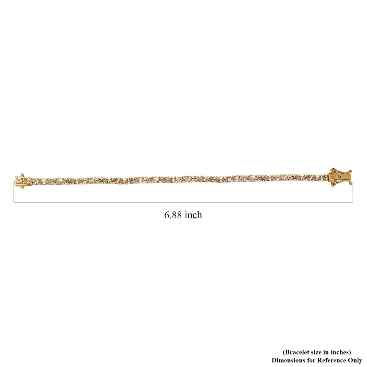 AAA Golden Imperial Topaz Tennis Bracelet in Vermeil Yellow Gold Over Sterling Silver (6.50 In) 8.70 ctw image number 4