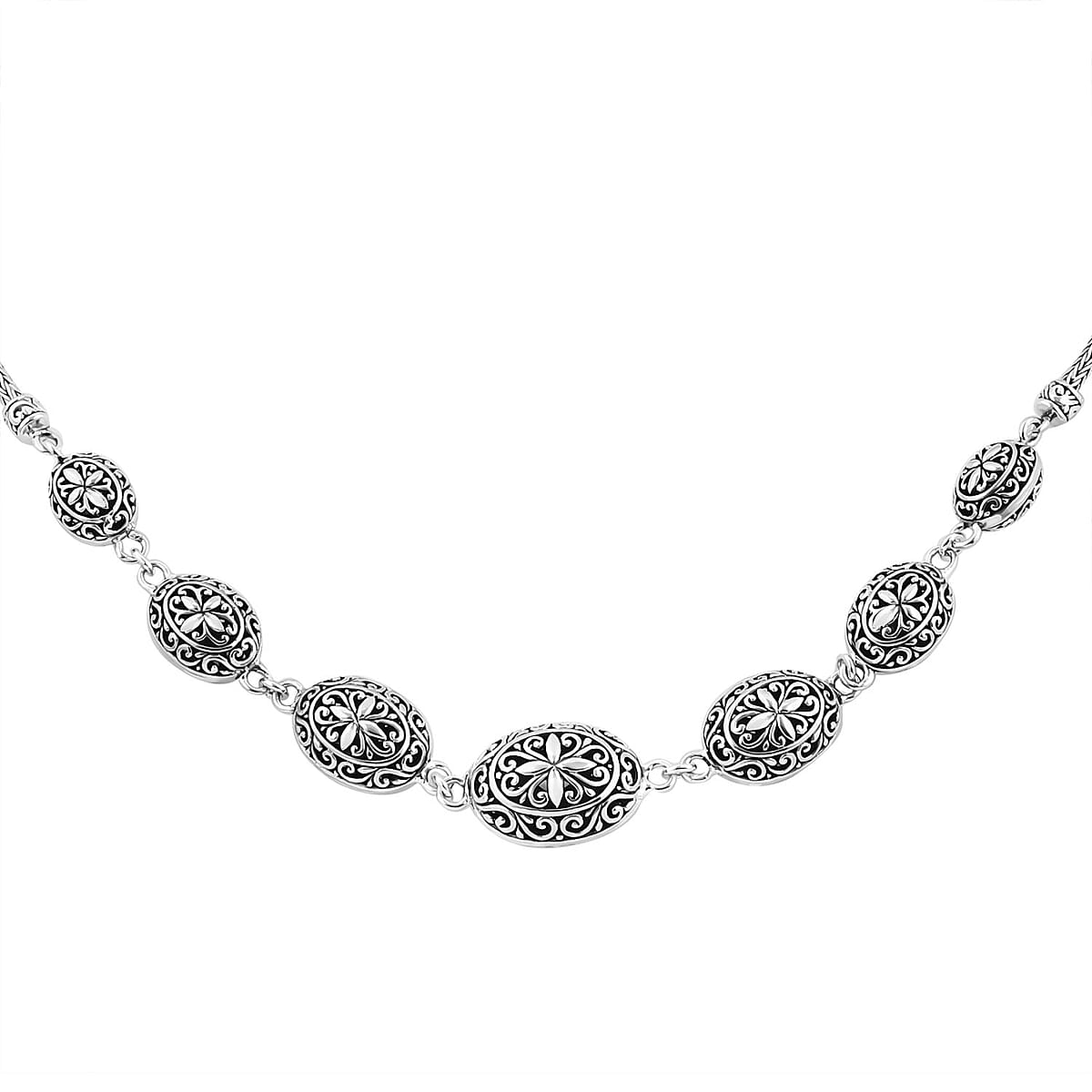 TLV Bali Legacy Sterling Silver Toggle Clasp Oval Necklace (20 Inches) (29.70 g) image number 3