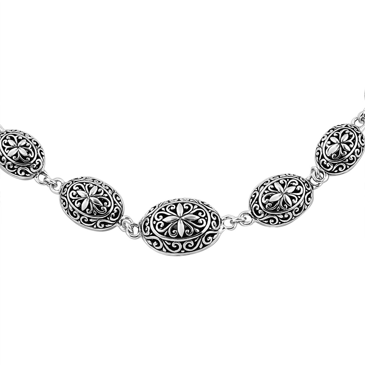 TLV Bali Legacy Sterling Silver Toggle Clasp Oval Necklace (20 Inches) (29.70 g) image number 4