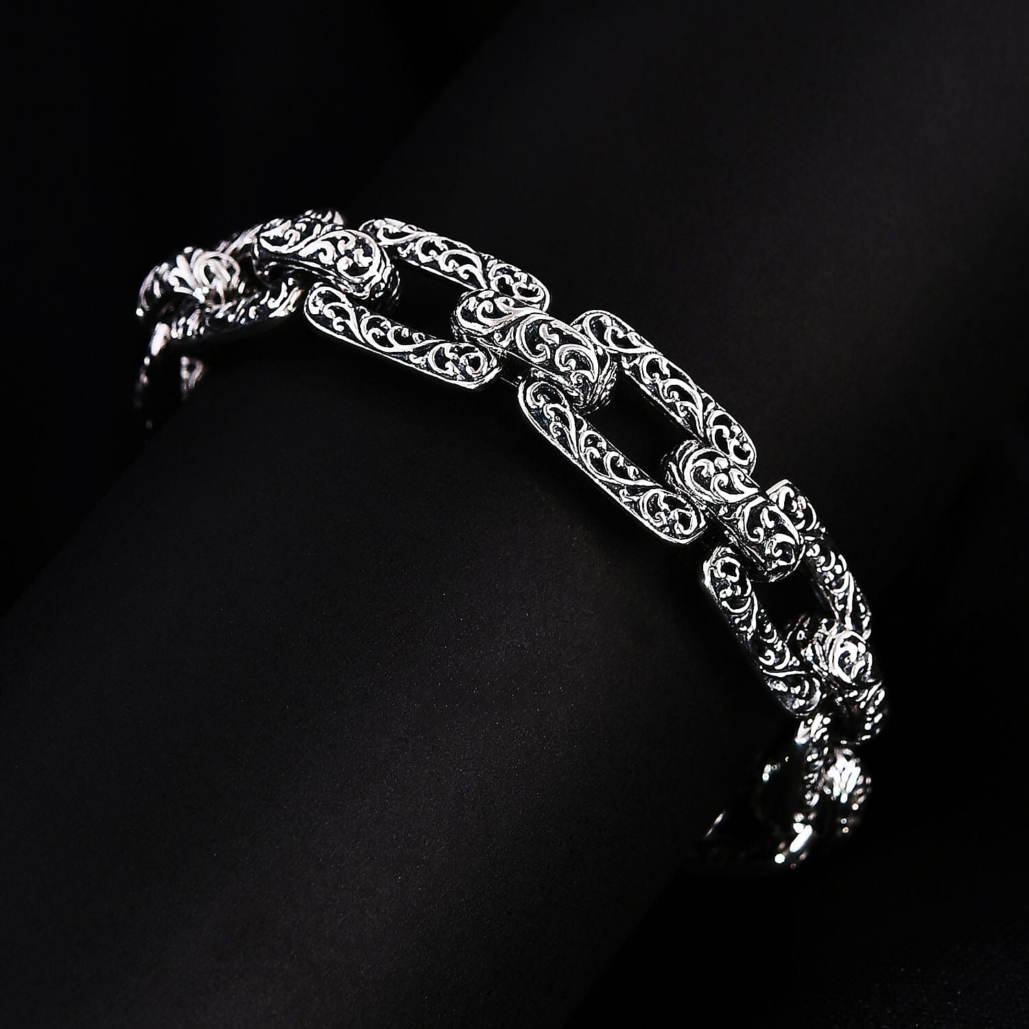 Bali Legacy Sterling Silver Filigree Cushion Bracelet (6.50 In) 22.29 Grams