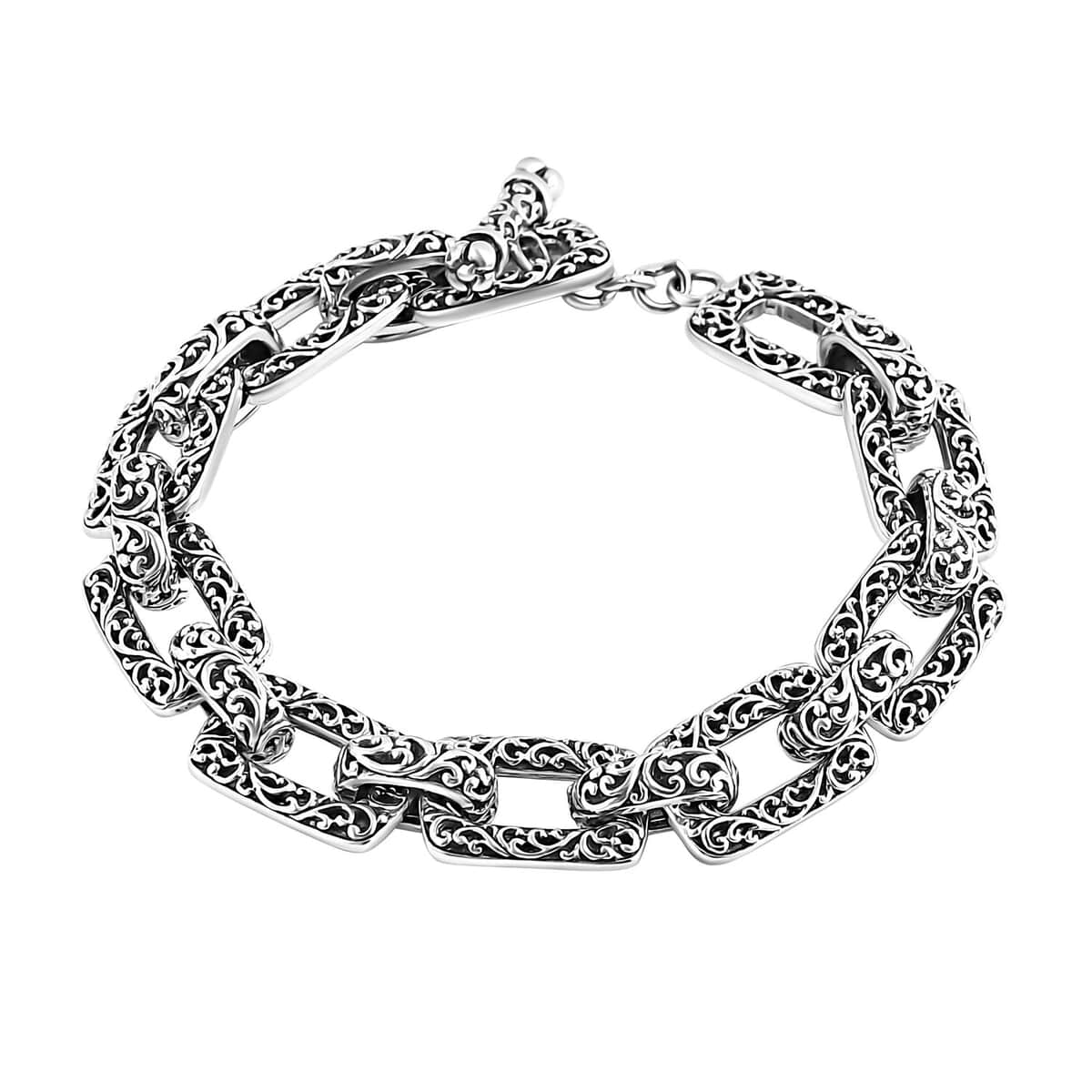 TLV Bali Legacy Sterling Silver Filigree Cushion Bracelet (6.50 In) (22.29 g) image number 0