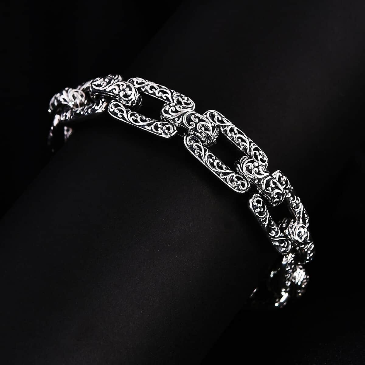 TLV Bali Legacy Sterling Silver Filigree Cushion Bracelet (6.50 In) (22.29 g) image number 1