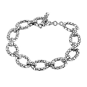 Bali Legacy Sterling Silver Pebble Oval Bracelet (6.50 In) 17.29 Grams